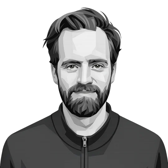 Ben Pape, AI consultant and developer, in a black-and-white portrait